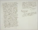 Lettre autographe signée Pierre-Antoine Berryer destinée à Eugène Delacroix, Angerville la Rivière 1 octobre 1858, image 1/2