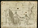 Étude pour une composition avec deux figures habillées à l'antique et reprise du profil de la figure de droite : Cinna, ou la clémence d'Auguste ?, image 1/2