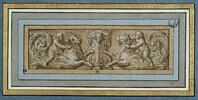 Panneau décoratif : un autel flanqué de deux putti sacrifiant des boeufs, image 1/3