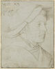Buste de jeune homme, la tête couverte d'un bonnet plat à bords rabattus, image 1/2