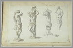 Quatre études de statues (?) : Atlante, terme, triton, figure masculine..., image 2/2