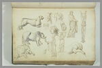 Etude d'après l'antique : statues, animaux et trépied orné d'une lyre, image 2/2