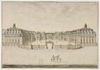 Vue du château de Versailles depuis l'avant-cour, image 1/3