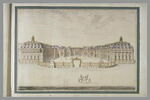 Vue du château de Versailles depuis l'avant-cour, image 2/3