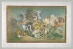 Combat de cavaliers nus, sur des chevaux à la crinière échevelée, image 2/2