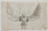 Hibou, ailes déployées, entouré de lauriers et d'arabesques, image 1/2